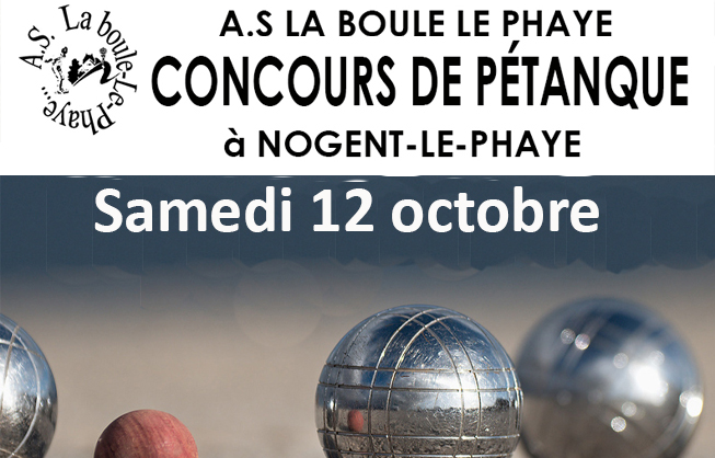 Concours de pétanque, le samedi 12 octobre